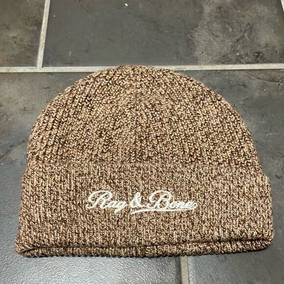 Rag and Bone Wool and Cashmere Blend Logo Knit Beanie Hat New - Picture 2 of 4